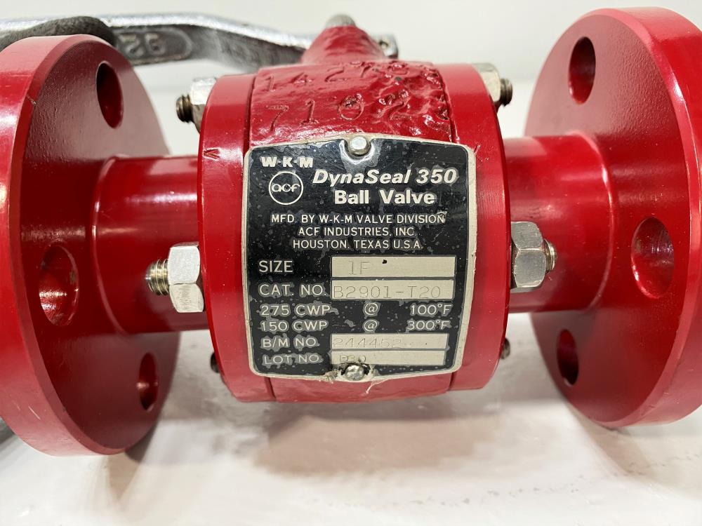 WKM DynaSeal 350 Ball Valve, Size 1F, Catalog# B2901-T20, B/M# 244452